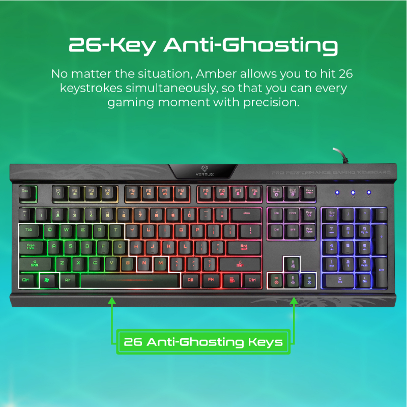 Vertux Amber Gaming Keyboard - Karaz Store