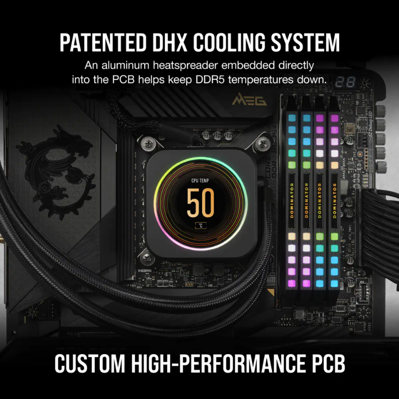 Corsair DOMINATOR® PLATINUM RGB 32GB (2x16GB) DDR5 DRAM 5200MHz