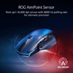 ASUS P708 ROG CHAKRAM X O, ROG Chakram X wireless RGB gaming mouse with next-gen 36,000 dpi ROG AimPoint optical sensor, 8000 Hz polling rate, low-latency tri-mode connectivity (RF 2.4 GHz/Bluetooth / wired), 11 programmable buttons, an analog joystick, and hot-swappable micro switch sockets (mechanical/optical )- Black - Image 7