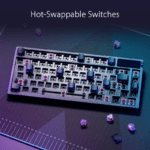 ASUS ROG AZOTH/NXRD/US/PBT, ASUS ROG AZOTH 75% WIRELESS DIY CUSTOM, OLED DISPLAY, HOT-SWAPPABLE RED SWITCHES GAMING KEYBOARD- Black - Image 5