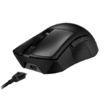 ASUS ROG Gladius III Wireless AimPoint is a lightweight 79-gram wireless RGB gaming mouse that features a 36,000-dpi ROG AimPoint optical sensor, tri-mode connectivity, ROG SpeedNova wireless technology, swappable mouse switches, ROG Micro Switches, pivoted button mechanism for 0 ms click latency, ergonomic design, ROG Paracord, 100% PTFE mouse feet, six programmable buttons, and mouse grip tape- Black - Image 4