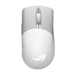 ASUS ROG Keris Wireless AimPoint lightweight 75-gram wireless RGB gaming mouse features a 36,000 dpi ROG AimPoint optical sensor, tri-mode connectivity, ROG SpeedNova wireless technology, swappable mouse switches, ROG Micro Switches, PBT buttons, ROG Paracord, 100% PTFE mouse feet, five programmable buttons, ROG mouse grip tape- White