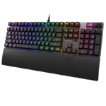⁦ASUS ROG Strix Scope II RX gaming keyboard with pre-lubed ROG RX optical switches, IP57 waterproof protection, sound-dampening foam, PBT doubleshot keycaps or UV-coated ABS keycaps, streaming hotkeys, multi-function controls, three tilt angles, and a wrist rest- Black ⁩ - الصورة ⁦2⁩