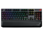 ASUS ROG Strix Scope NX RGB Wireless Deluxe gaming mechanical keyboard with tri-mode connectivity, ROG NX Red/Blue/Brown mechanical switches, PBT keycaps, an aluminum frame, a magnetic wrist rest, & an extended Ctrl key for FPS precision- Black