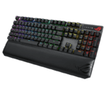 ASUS ROG Strix Scope NX RGB Wireless Deluxe gaming mechanical keyboard with tri-mode connectivity, ROG NX Red/Blue/Brown mechanical switches, PBT keycaps, an aluminum frame, a magnetic wrist rest, & an extended Ctrl key for FPS precision- Black - Image 2