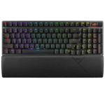 ASUS X901 ROG Strix Scope II 96 Wireless gaming keyboard with tri-mode connection, streamer hotkeys, multifunction controls, hot-swappable pre-lubed ROG NX Snow & Storm mechanical switches, ROG keyboard stabilizers, PBT doubleshot keycaps and silicone dampening foam, three tilt angles, and wrist rest- Black 