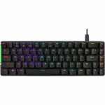 ⁦ASUS FALCHION ACE/NXRD/BLK/AR/ABS, ROG Falchion Ace 65% compact Gaming Keyboard with pre-lubed ROG NX mechanical switches with ROG switch stabilizer, PBT doubleshot keycaps, sound-dampening foam, an interactive touch panel, dual Type-C ports, three keyboard tilt angles, and a cover case- Black⁩ - الصورة ⁦6⁩